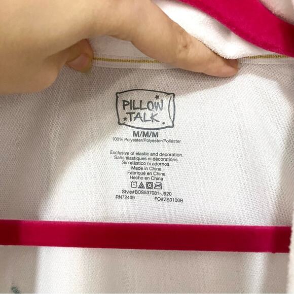 Pillow Talk White Gold Vacay Vibes Embroidered Tropical Waist Wrap Mini Robe M - Picture 4 of 8